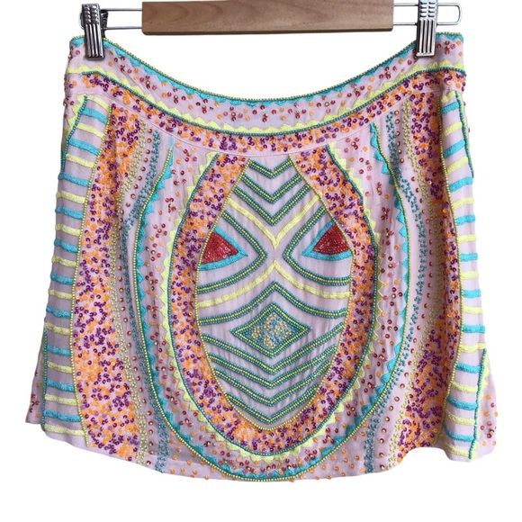 Antik Batik Hampton Beaded Embroidered Mini Skirt Size Small - Picture 4 of 6